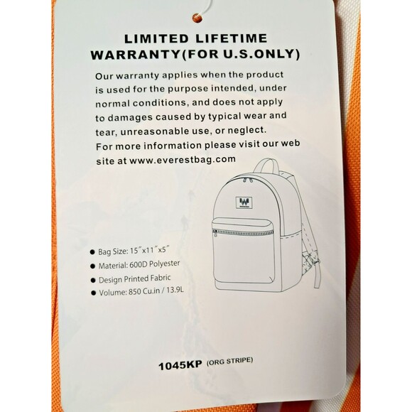 NWT 2025 Whataburger Backpack Orange and White Stripe 15x11x5 - Picture 8 of 9